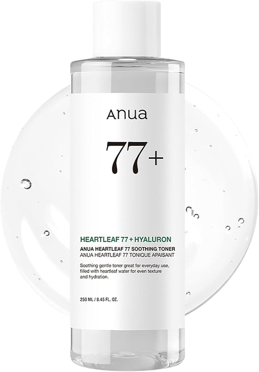 Anua Heartleaf 77 Soothing Toner, Moisturizing & Calming Facial Toner for Glass Skin, Hyaluronic Acid, Lightweight Hydration for Sensitive Skin, Redness Relief, Korean Skincare, 8.45 fl.oz