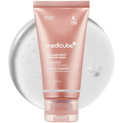medicube Wrapping Mask Collagen Overnight Peel Off Facial Mask | Elasticity & Hydration Care, Reduces Sagging & Dullness | Hydrolyzed Collagen For Glowing Skin | Korean Skin Care, 2.53 fl.oz