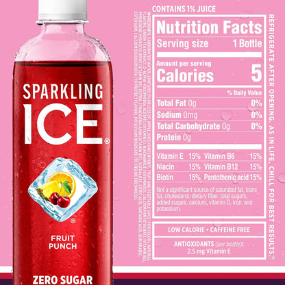 Sparkling Ice Purple Variety Pack, Flavored Water, Zero Sugar, with Vitamins and Antioxidants, 17 fl oz, 12 count (Black Raspberry, Cherry Limeade, Orange Mango, Kiwi Strawberry)
