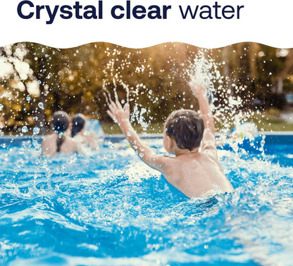 HTH 42049 Pool Care 1" Chlorine Tabs, Swimming Pool Sanitizer with Added Clarifier - Eliminates Bacteria & Algae, Makes Water Clean & Crystal Clear, Sanitizes & Protects - Slow Dissolving, 1.5 lbs