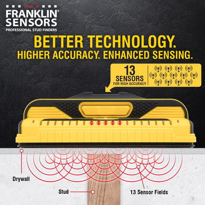 Franklin Sensors Prosensor M210 Stud Finder With 13-Sensors, Wood & Metal Stud Detector/Wall Scanner, Live Wire Detection, Made in the USA